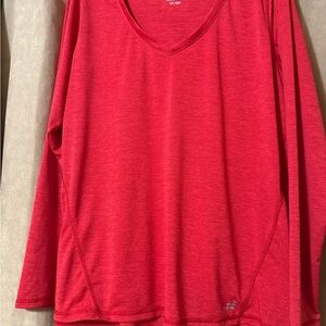Women's Red Long Sleeve Top